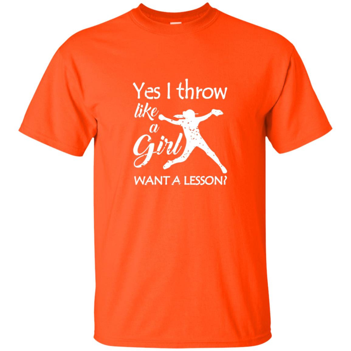Yes I Throw Like A Girl Softball Gifts Girly Baseball Shirt Orange