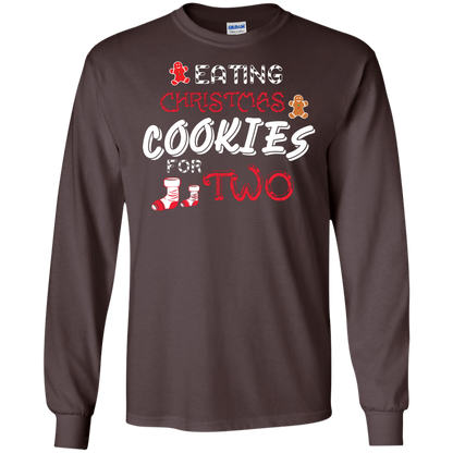 Christmas T-shirt Eating Christmas Cookies For Two Dark Chocolate