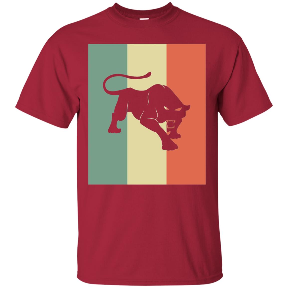 Black Panther Silhouette Gift Shirt Retro Vintage Classic Tee Cardinal