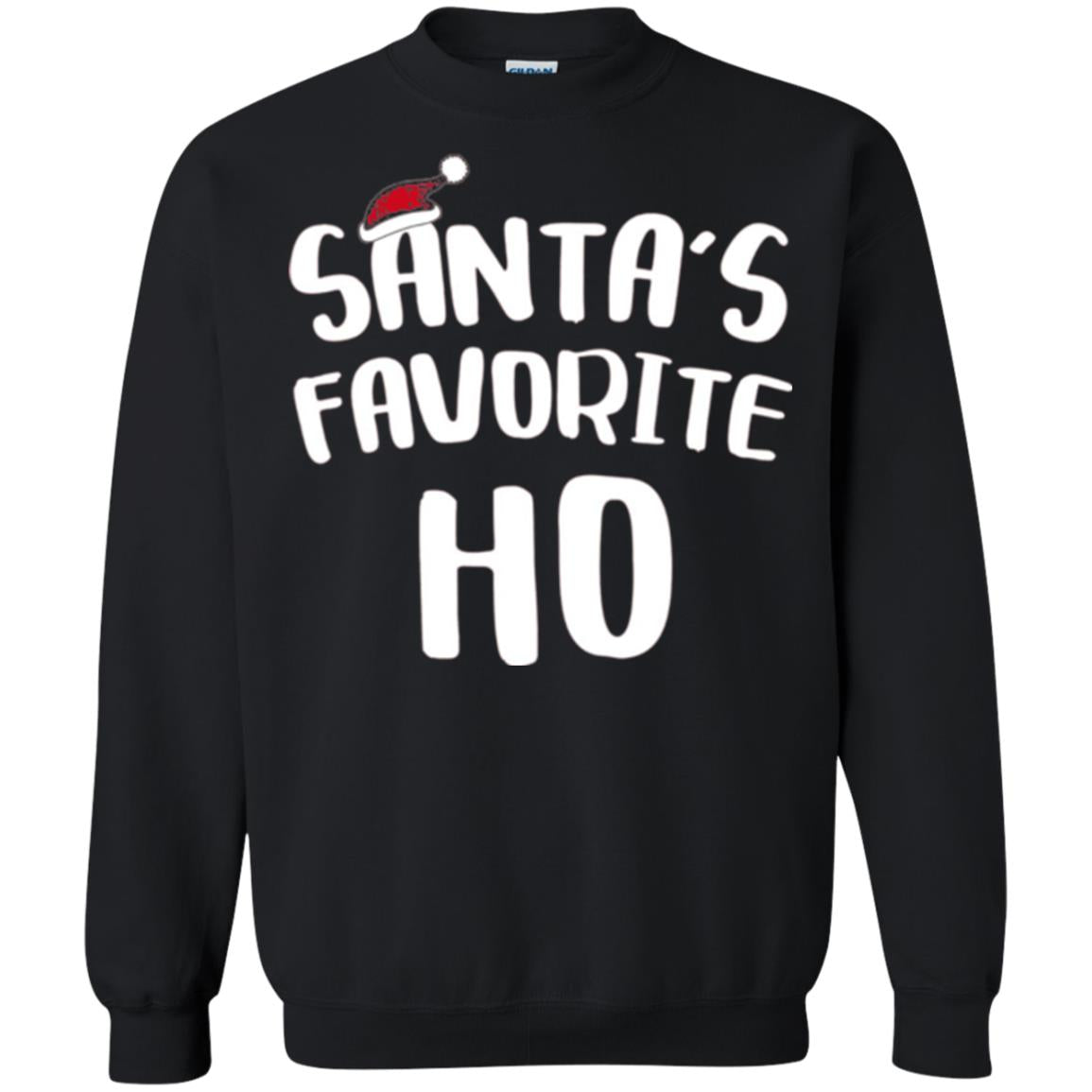Christmas T-shirt Santa_s Favorite Ho Black