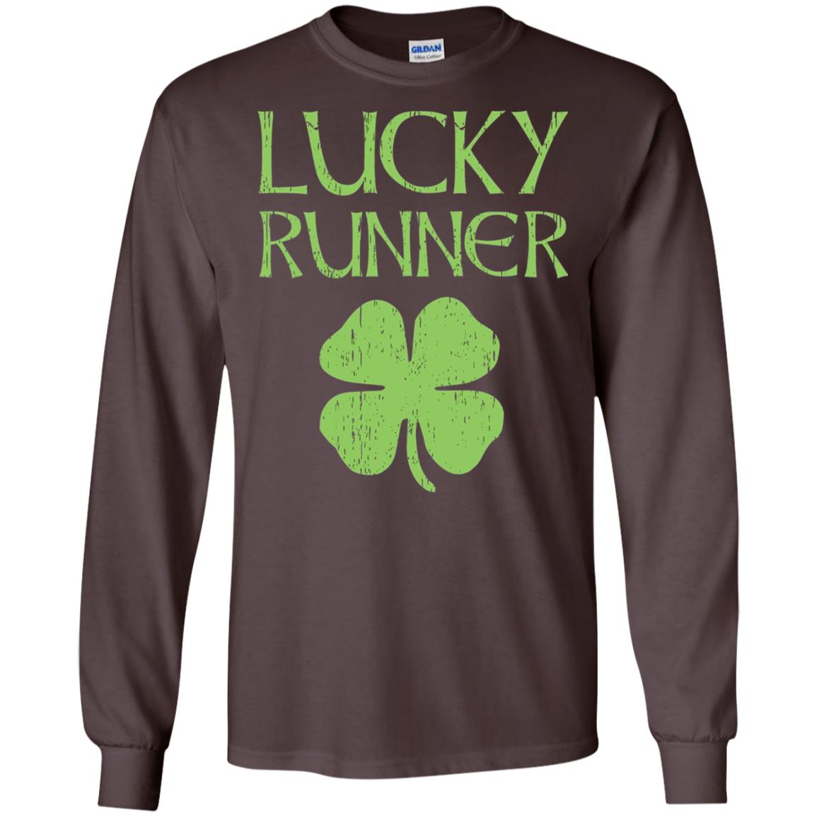 Irish Running Lucky Runners St. Patrick_s Day T-shirt Dark Chocolate
