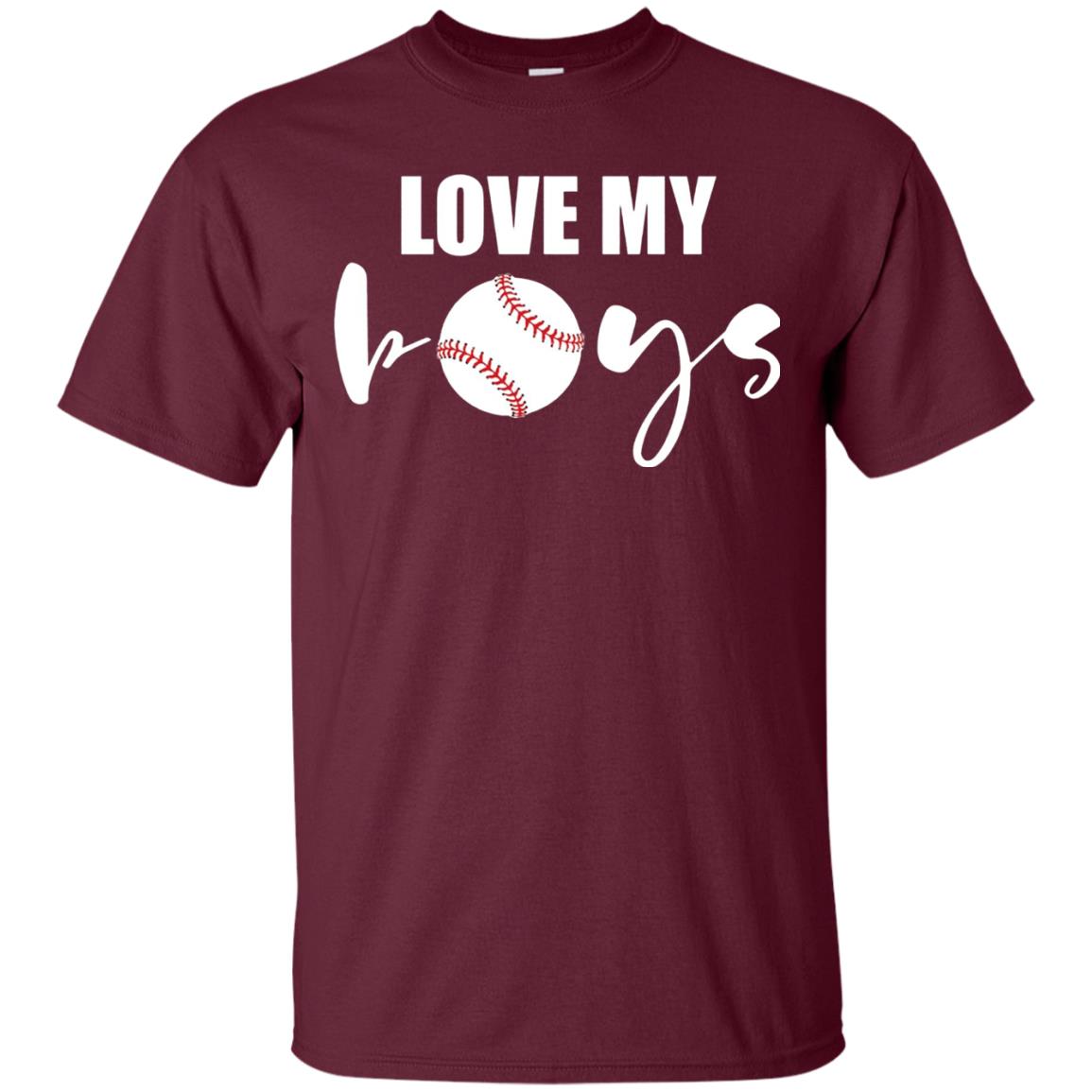 Love My Boys Mom And Dad Baseball Cheer Shirt Maroon