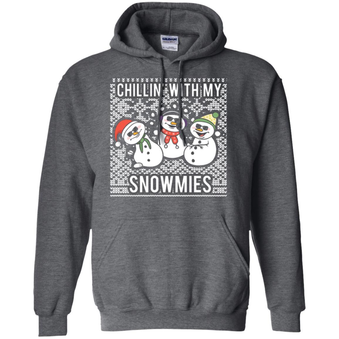 Christmas T-shirt Chillin' With My Snowmies Dark Heather