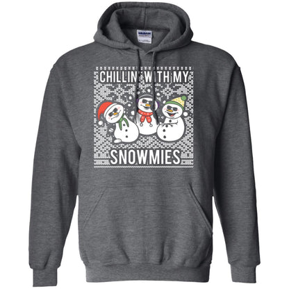 Christmas T-shirt Chillin' With My Snowmies Dark Heather
