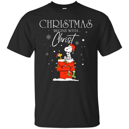 Christmas Begins With Christ Shirt Black
