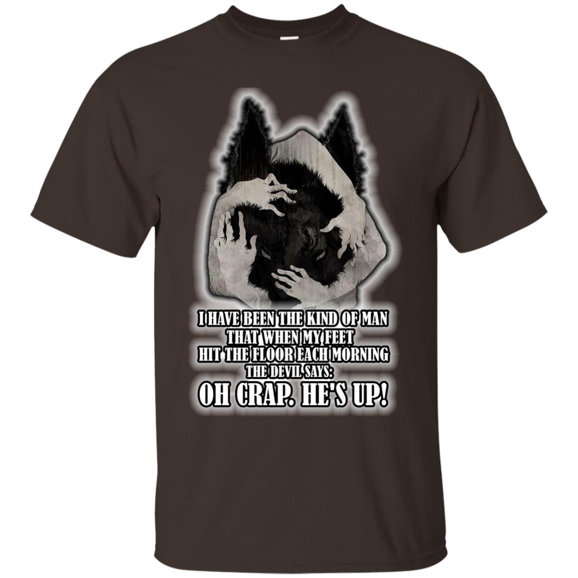 The Devil Say Oh Crap He Is Up Wolf Shirt Dark Chocolate