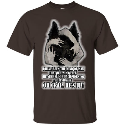 The Devil Say Oh Crap He Is Up Wolf Shirt Dark Chocolate