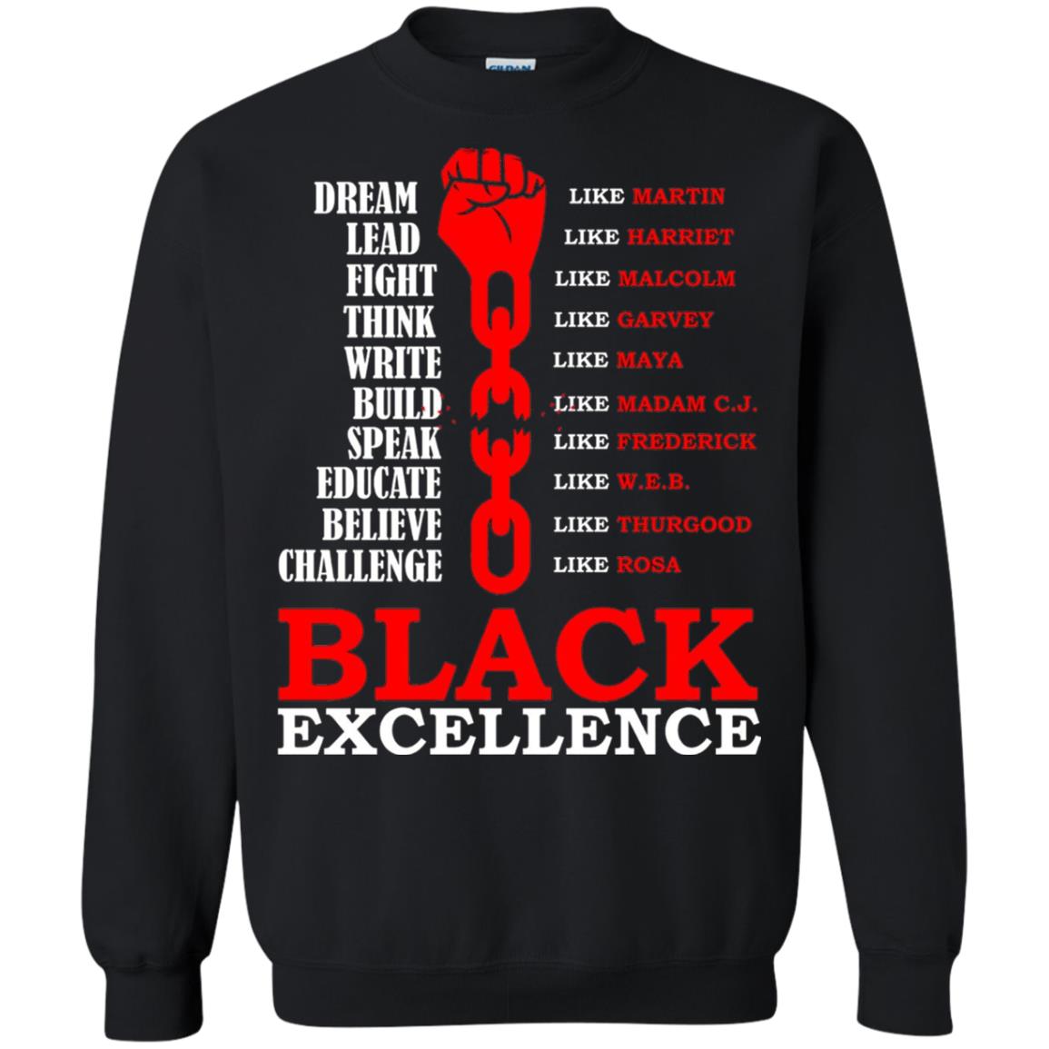 Black Excellence Black Af Proud African American T-shirt Black