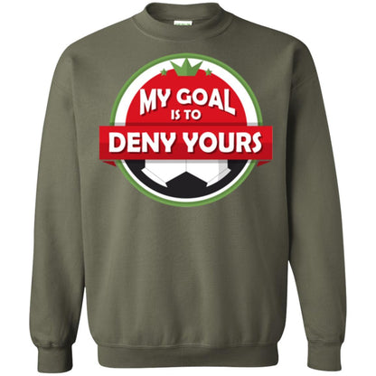 Soccer Christmas T-shirt My Goal Is To Deny Yours Military Green