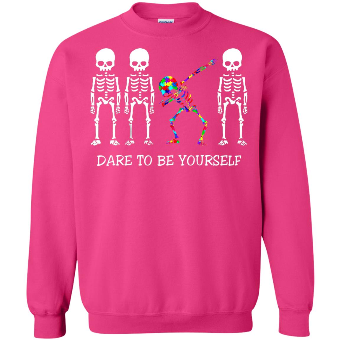 Dare To Be Yourself Autism Awareness T-shirt Heliconia