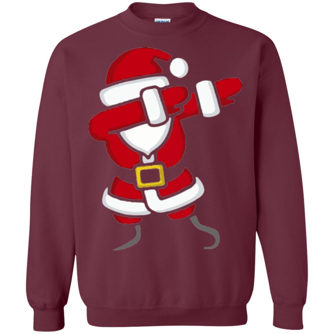 Christmas T-shirt Dabbing Santa Claus Maroon