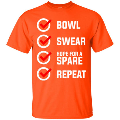 Bowling Lover T-shirt Bowl Swear Hope For A Spare Repeat Orange