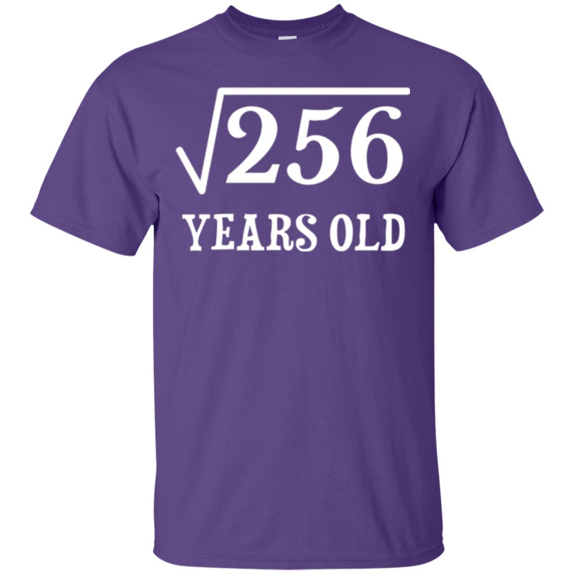 Birthday T-shirt Square Root Of 256 16th Years Old Purple