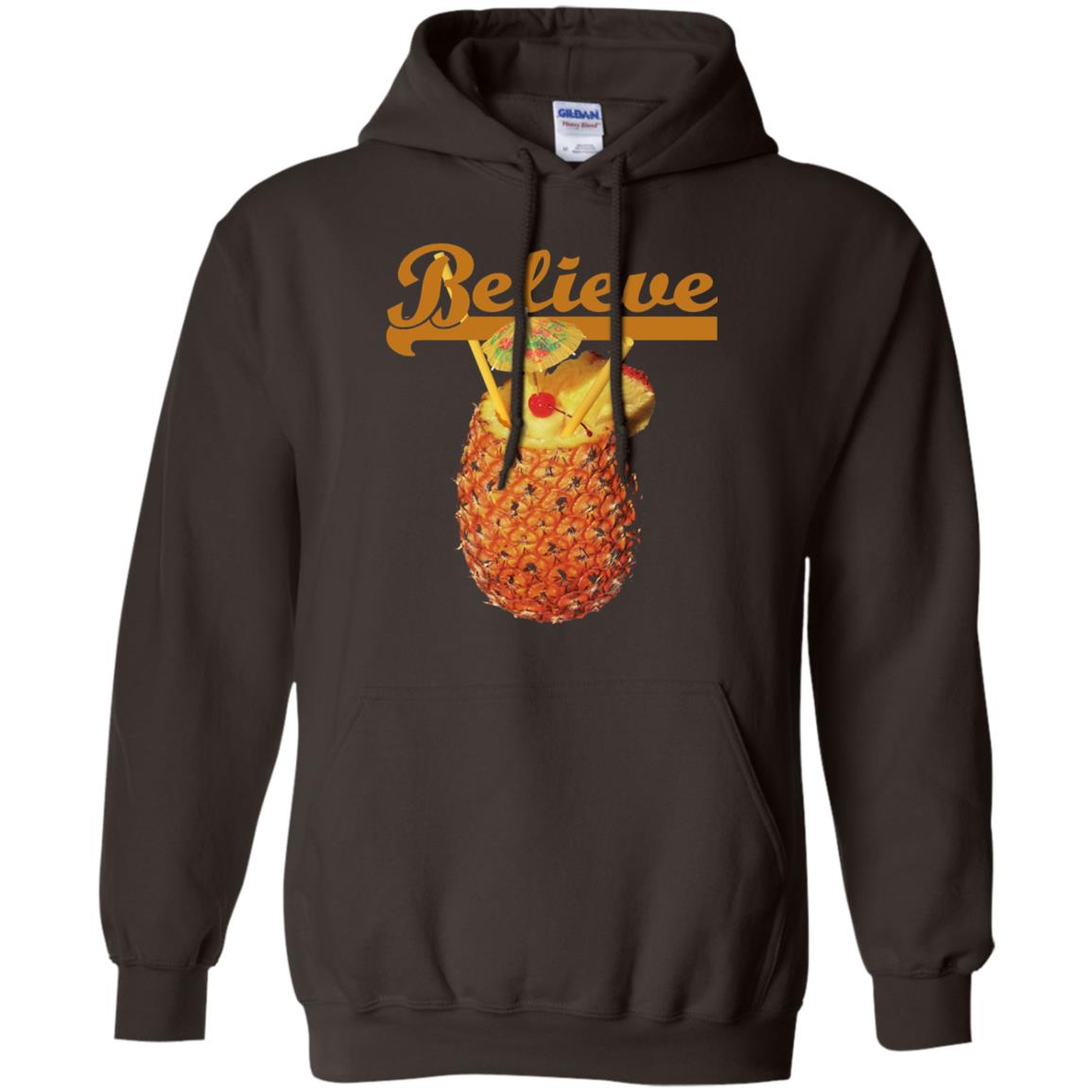 Believe Pineapple Cuptropical Drink T-shirt Dark Chocolate