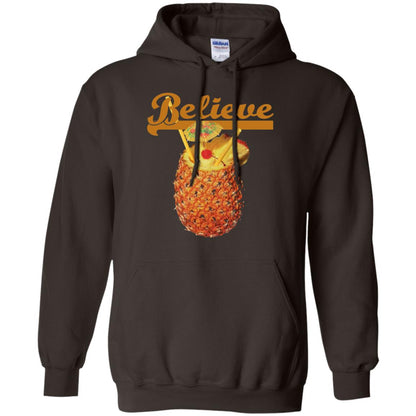 Believe Pineapple Cuptropical Drink T-shirt Dark Chocolate