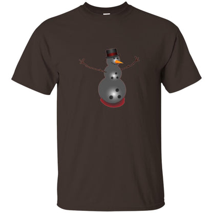 Christmas T-shirt Bowling Ball Snowman Dark Chocolate