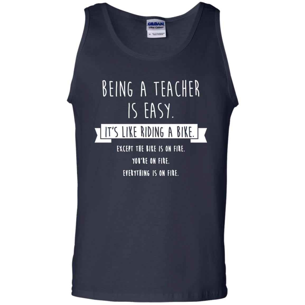 Being A Teacher Is Easy Funny Sarcastic T-shirt Navy