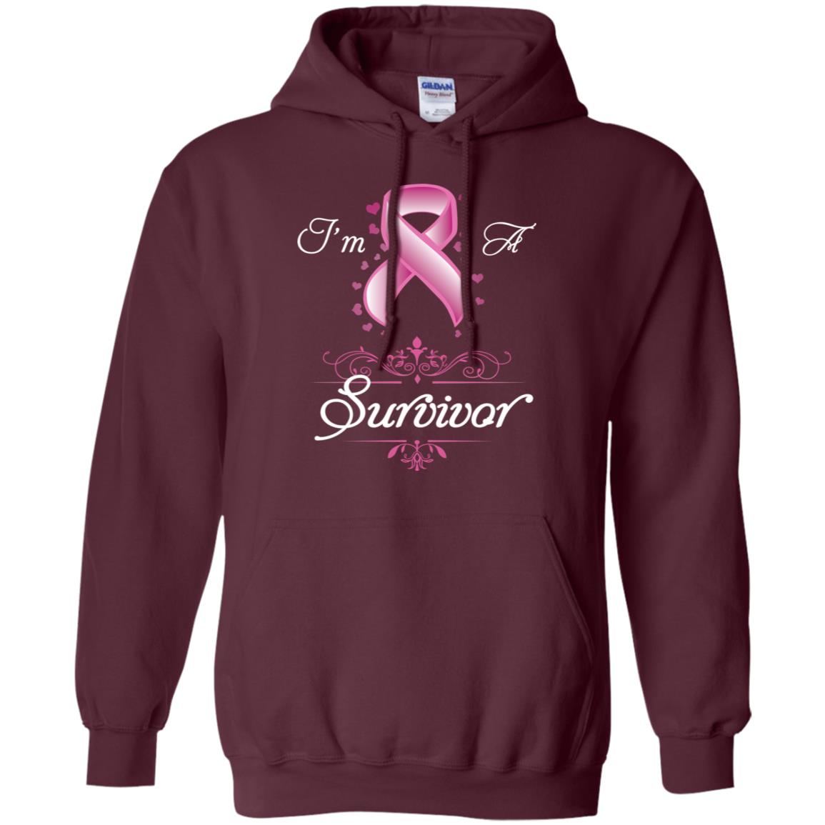 I Am A Survivor Breast Cancer Awareness Shirt Maroon