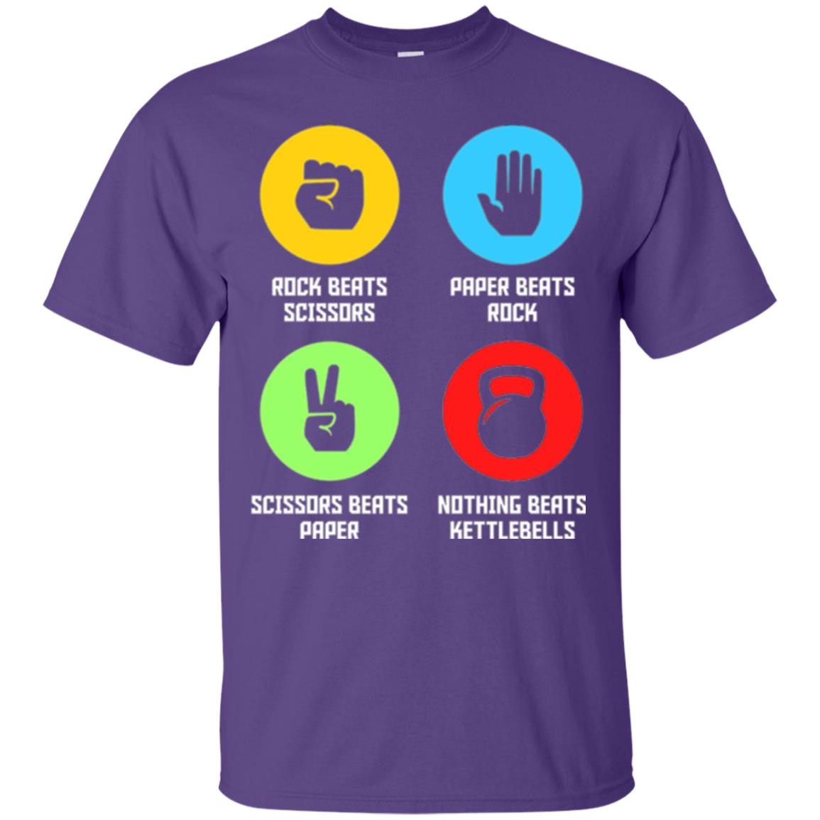 Fitness Gym Sports T-shirt Funny Nothing Beats Kettlebells Purple