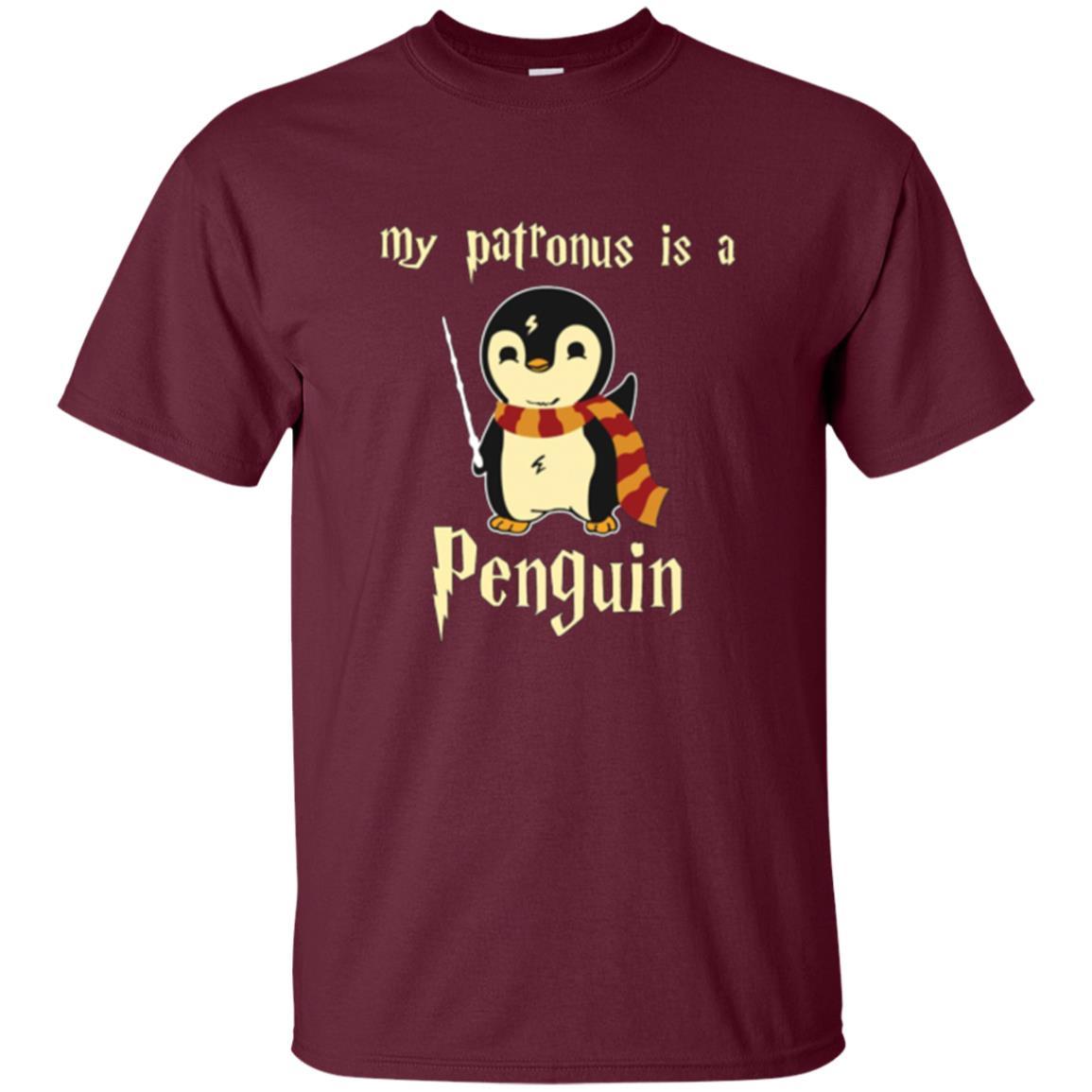 Penguin Lover T-shirt My Patronus Is A Penguin Maroon
