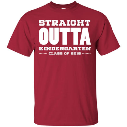 Straight Outta Kindergraten Class Of 2018 Graduation Shirt Cardinal