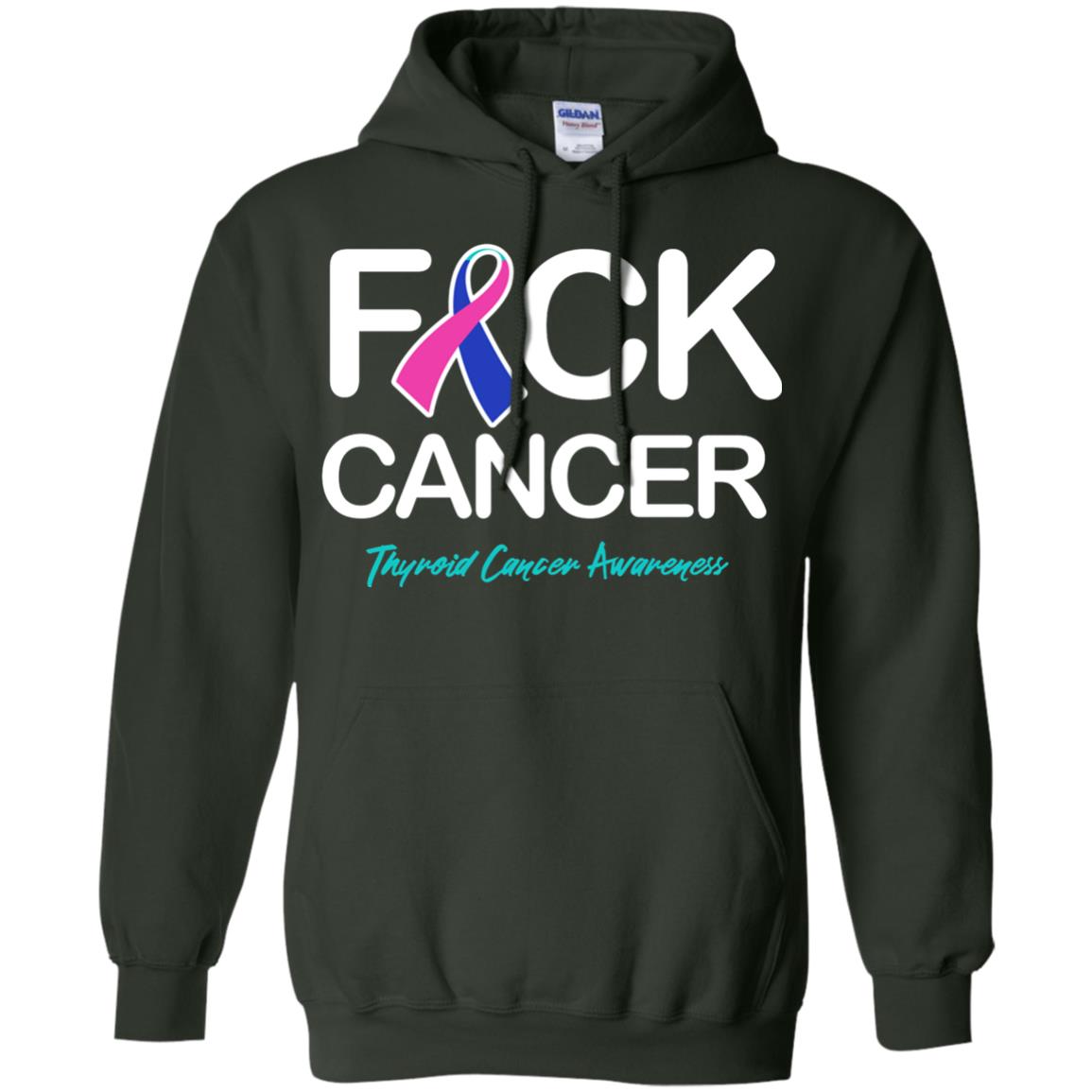 Fck Cancer Thyroid Cancer Awareness T-shirt Forest Green