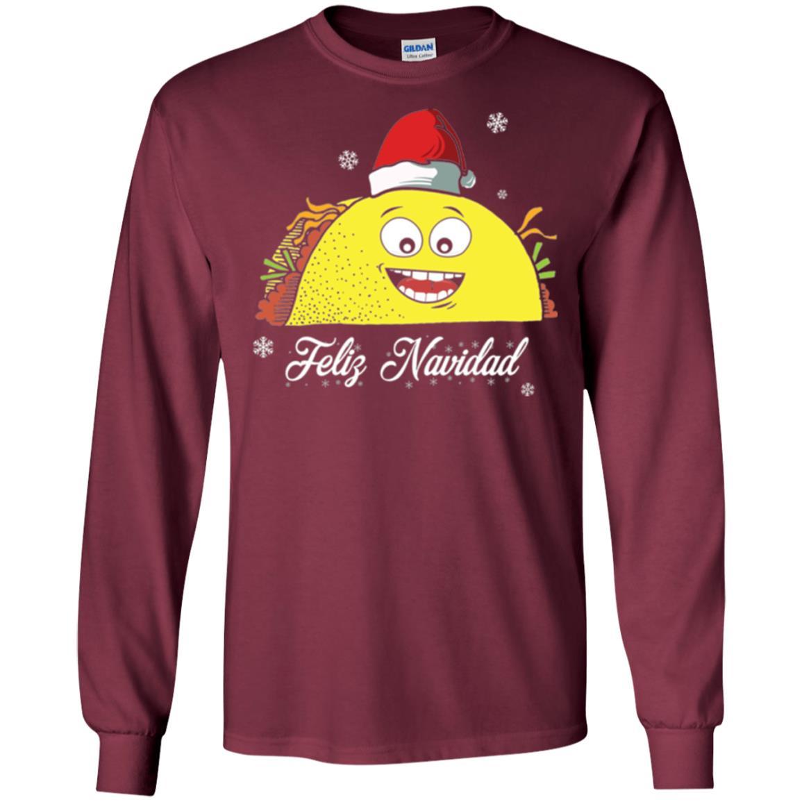 Christmas T-shirt Taco Feliz Navidad Maroon