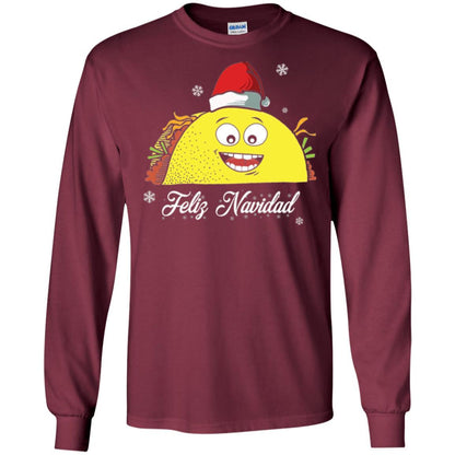 Christmas T-shirt Taco Feliz Navidad Maroon