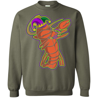 Dabbing Mardi Gras Crawfish T-shirt Mardi Gras Gift Shirt Military Green