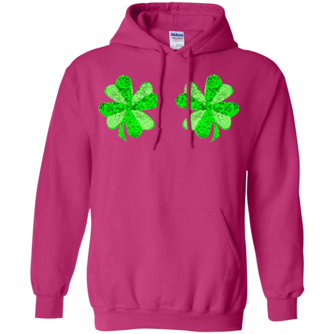 Funny Shamrock Boobs St Patricks Day T-shirt Heliconia