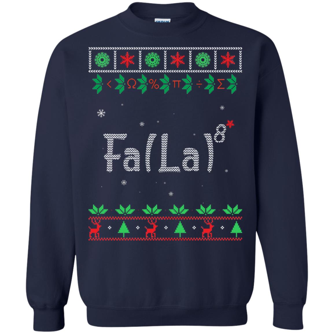 Fa La La La Mathematics X-mas Gift Shirt Navy