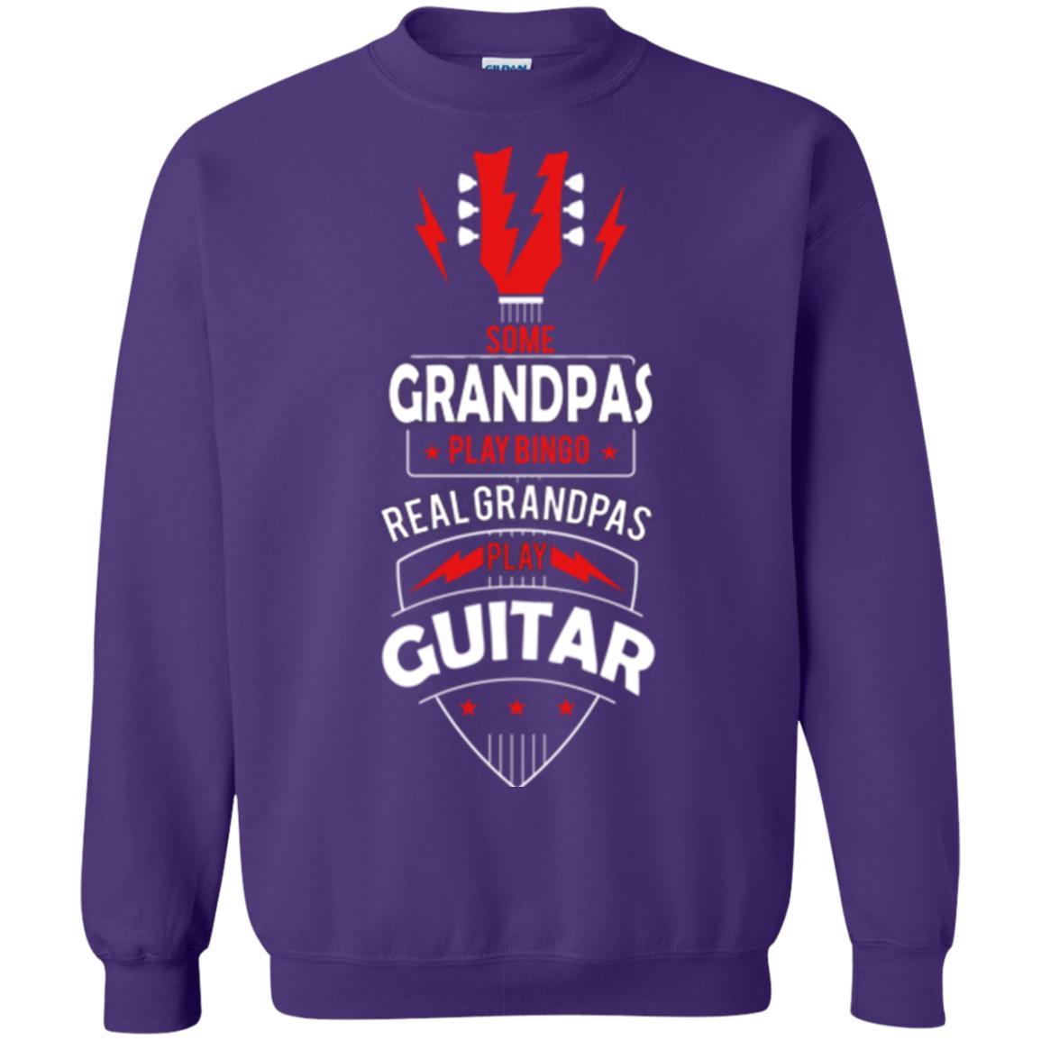 Papa T-shirt Some Grandpas Play Bingo Real Grandpas Play Guitar T-shirt Purple