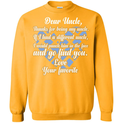 Dear Unclethank For Being My Uncle Family T-shirt Gold
