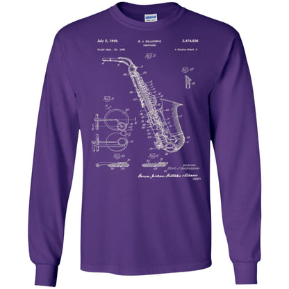 Saxophone Patent Graphic T-shirt Purple
