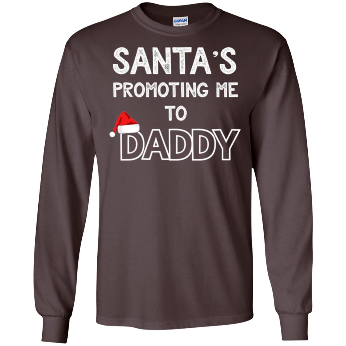Pregnancy Announcement T-shirt Santa Promoting Me To Daddy Dark Chocolate