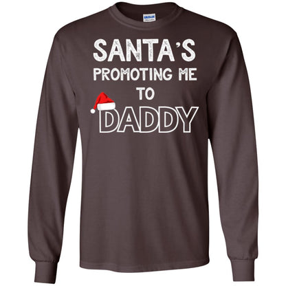 Pregnancy Announcement T-shirt Santa Promoting Me To Daddy Dark Chocolate
