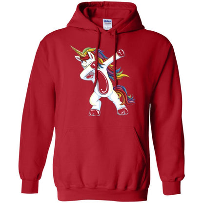 Funny Unicorn T-shirt Dabbing Unicorn T-shirt Red