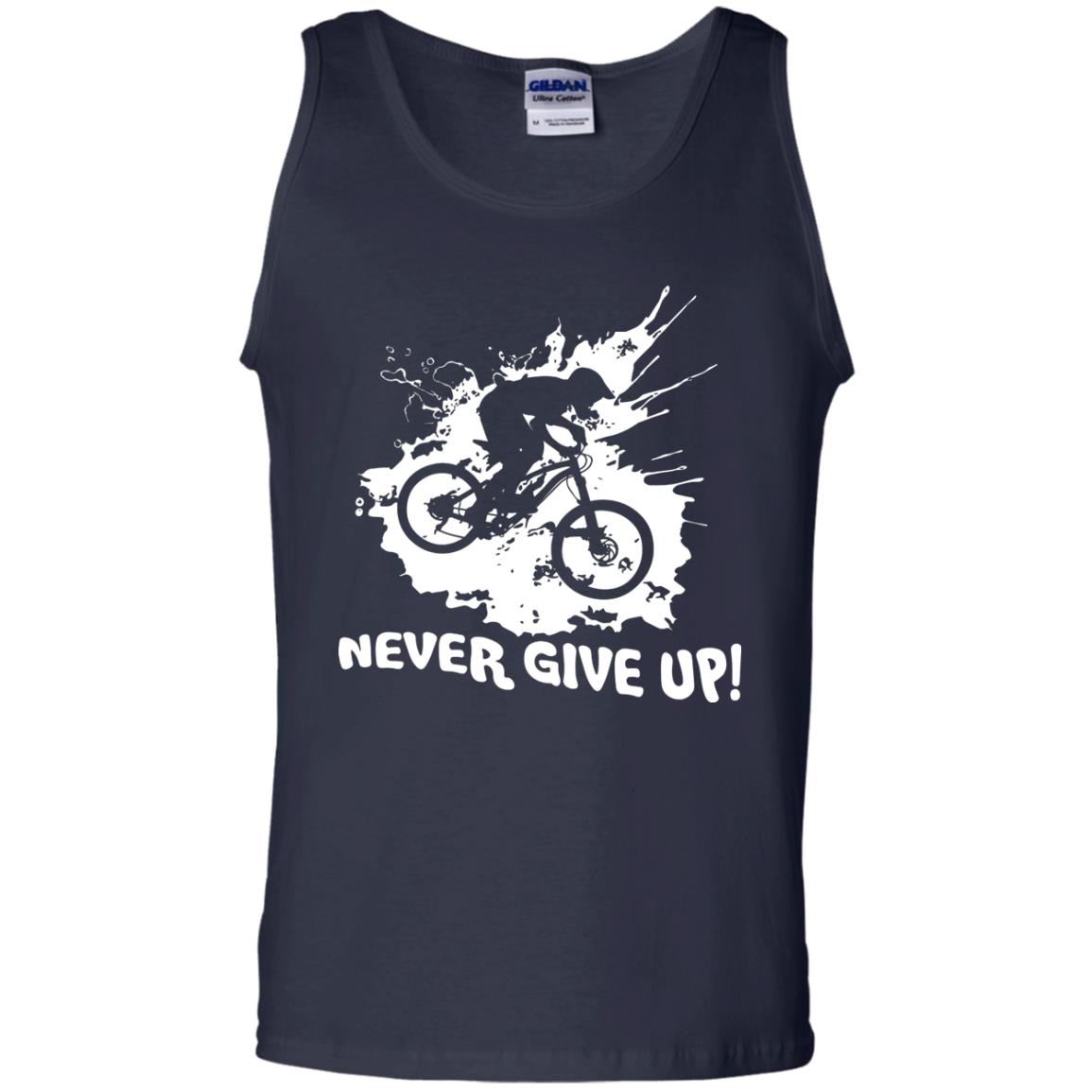 Biker T-shirt Never Give Up Navy