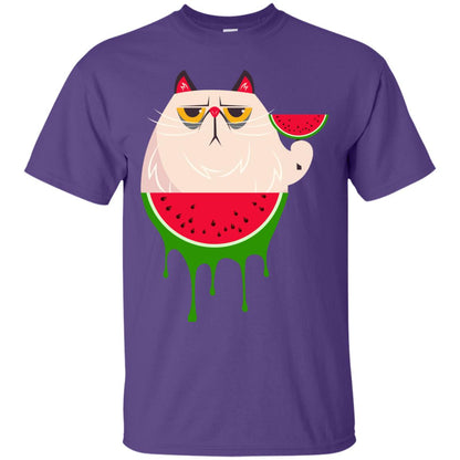 Watermelon Cat Funny Summer Melon Fruit Shirt Purple