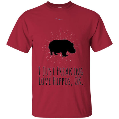 Hippo Lover T-shirt I Just Freaking Love Hippos Ok Cardinal