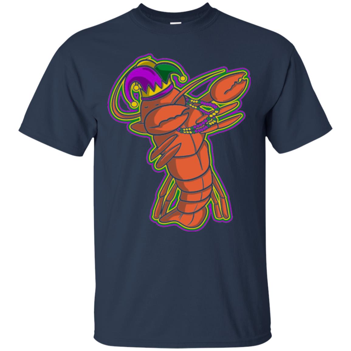 Dabbing Mardi Gras Crawfish T-shirt Mardi Gras Gift Shirt Navy