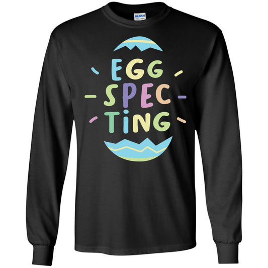 Eggspecting Funny Pregnancy Pregnant Easter Shirt Black