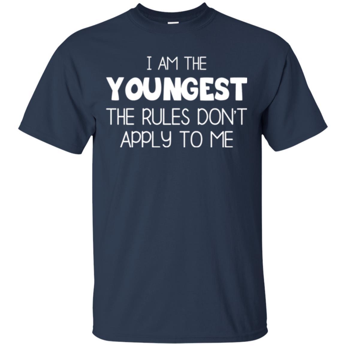 Family T-shirt I Am The Youngest The Rules Don't Apply To Me Navy