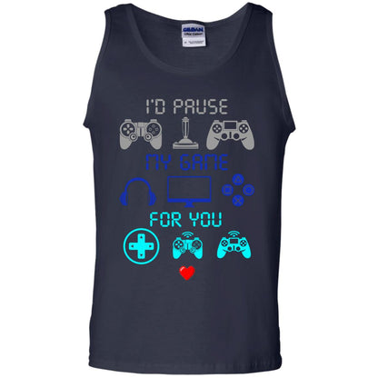 Gamer T-shirt I'd Pause My Game For You Navy