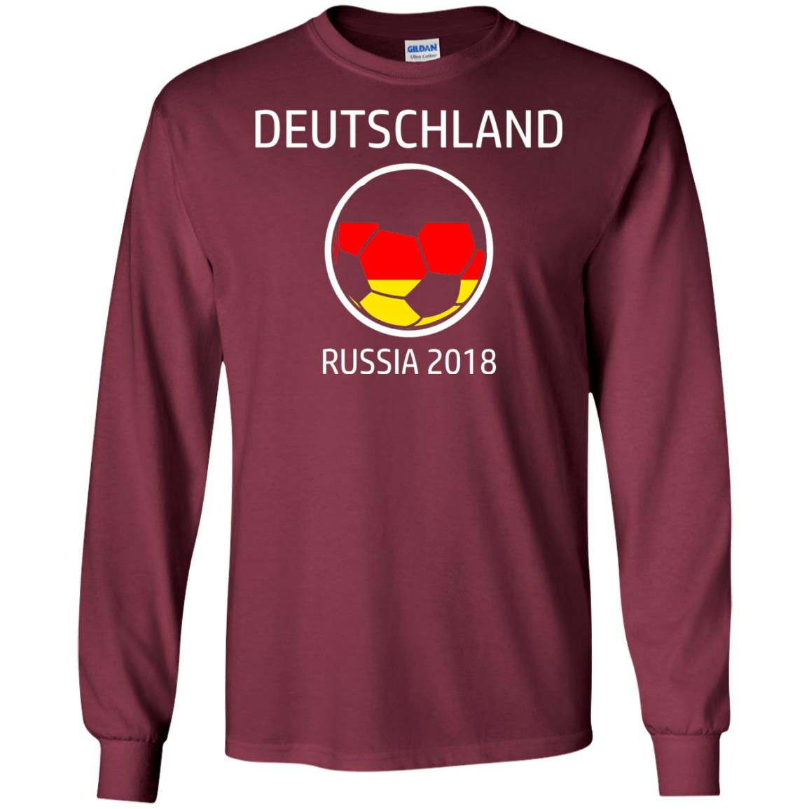 Deutschland Team Russia 2018 Soccer Fan T-shirt Maroon