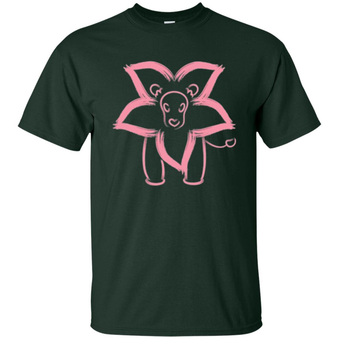 Cartoon T-shirt Flower Lion Outline Graphic Forest Green