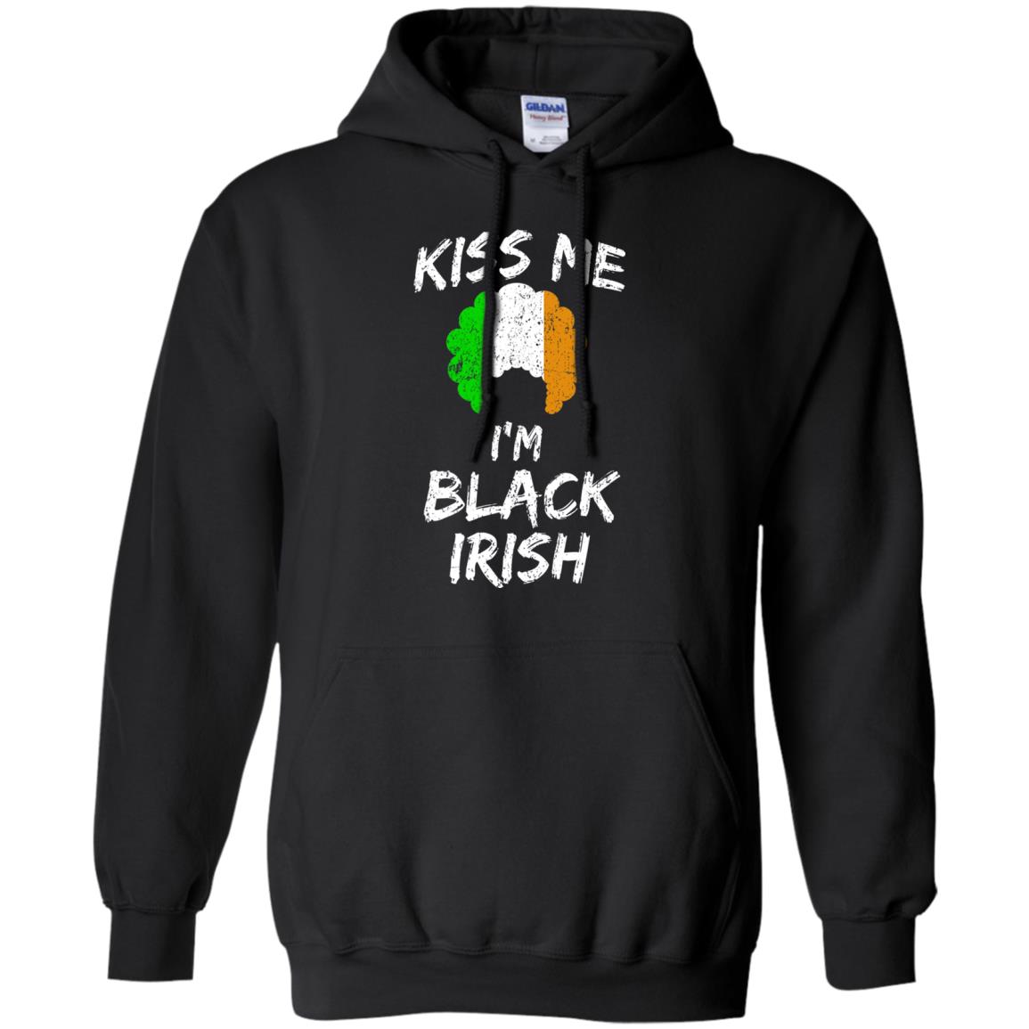 Kiss Me I_m Black Irish Funny St Patrick_s Day T-shirt Black