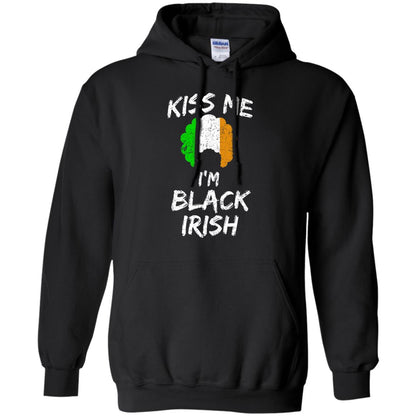 Kiss Me I_m Black Irish Funny St Patrick_s Day T-shirt Black