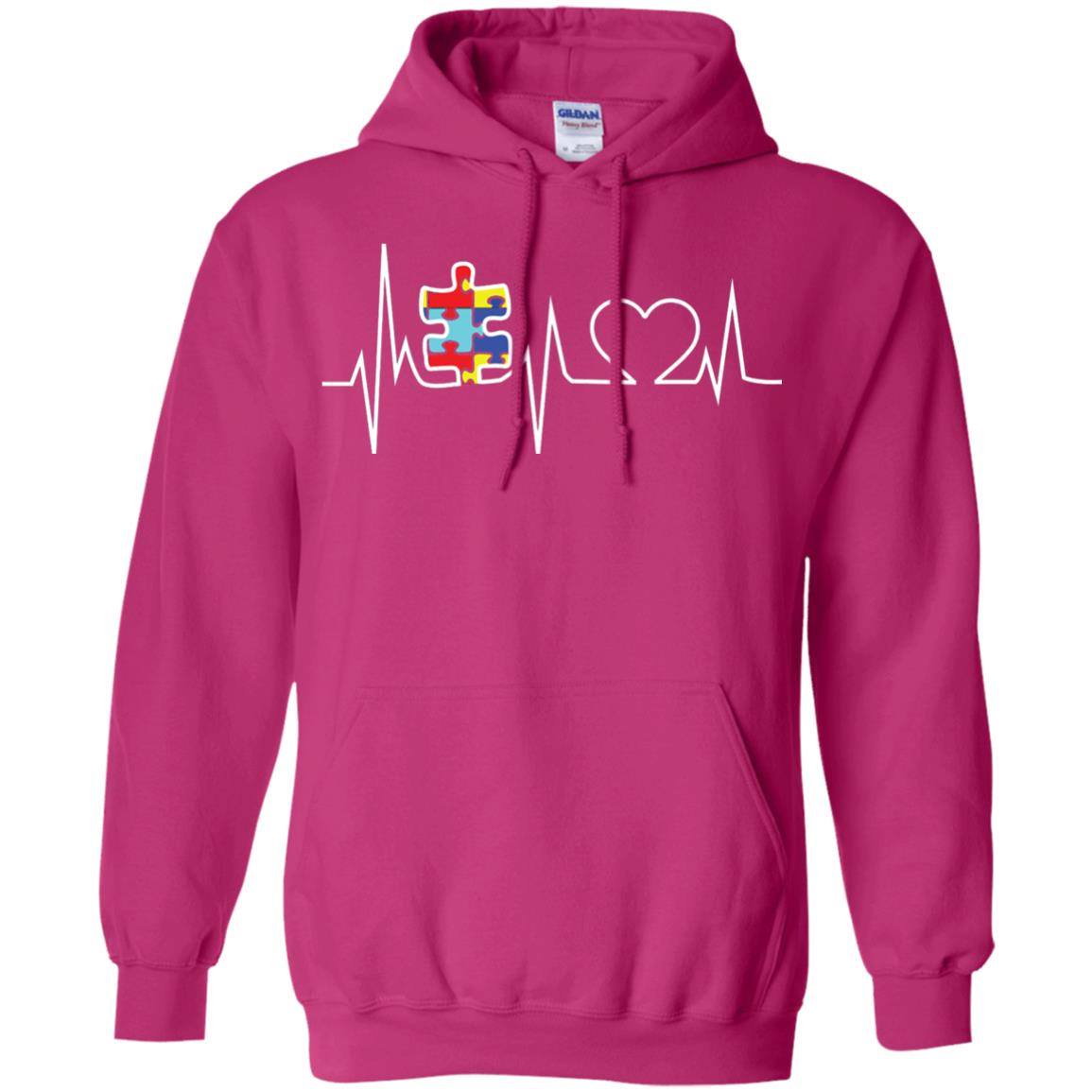 Autism Puzzle Heartbeat Autism Awareness Shirt Heliconia