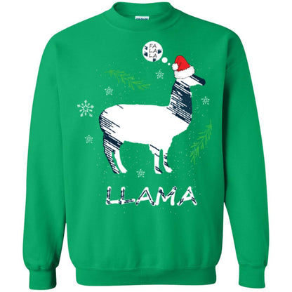 Christmas T-shirt Fa La La La Llama T-shirt Irish Green